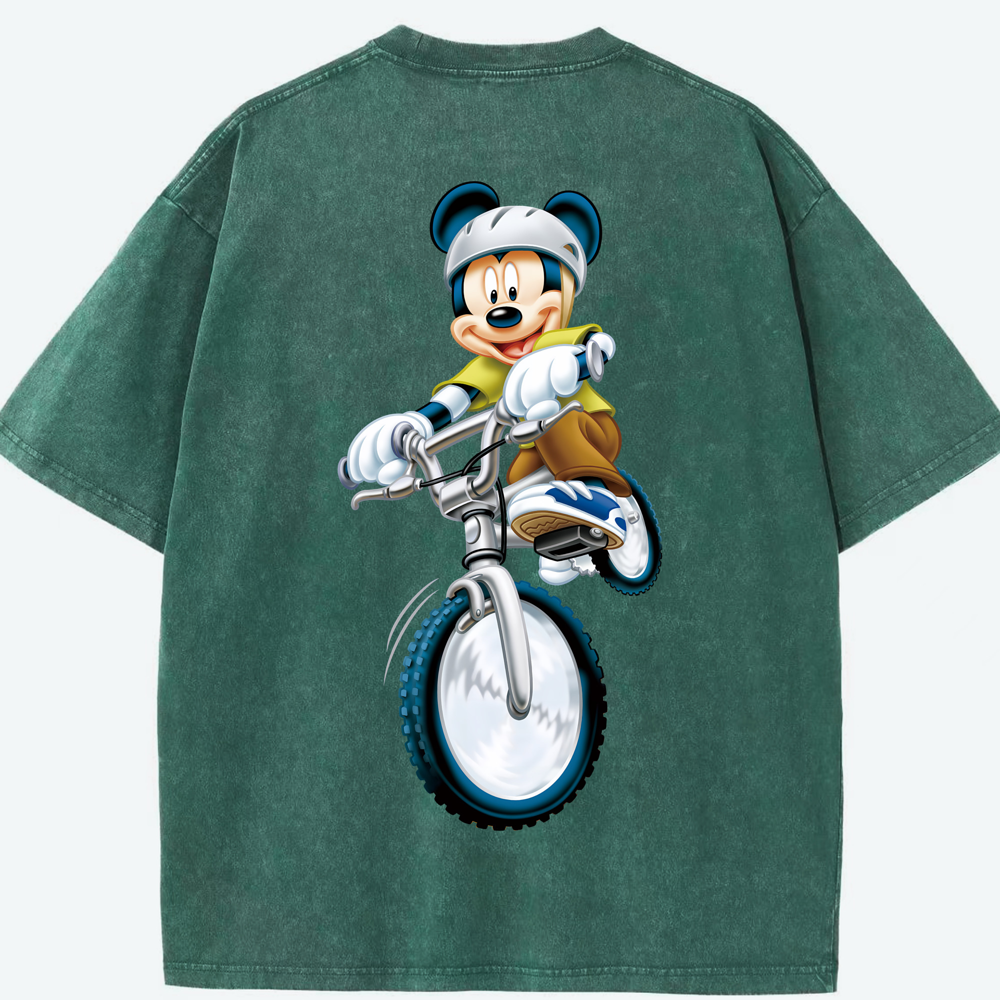 （画像用） ミッキーマウス Mickey Mouse 綿100% ヴィンテージ風 半袖Tシャツ（背面プリント）
